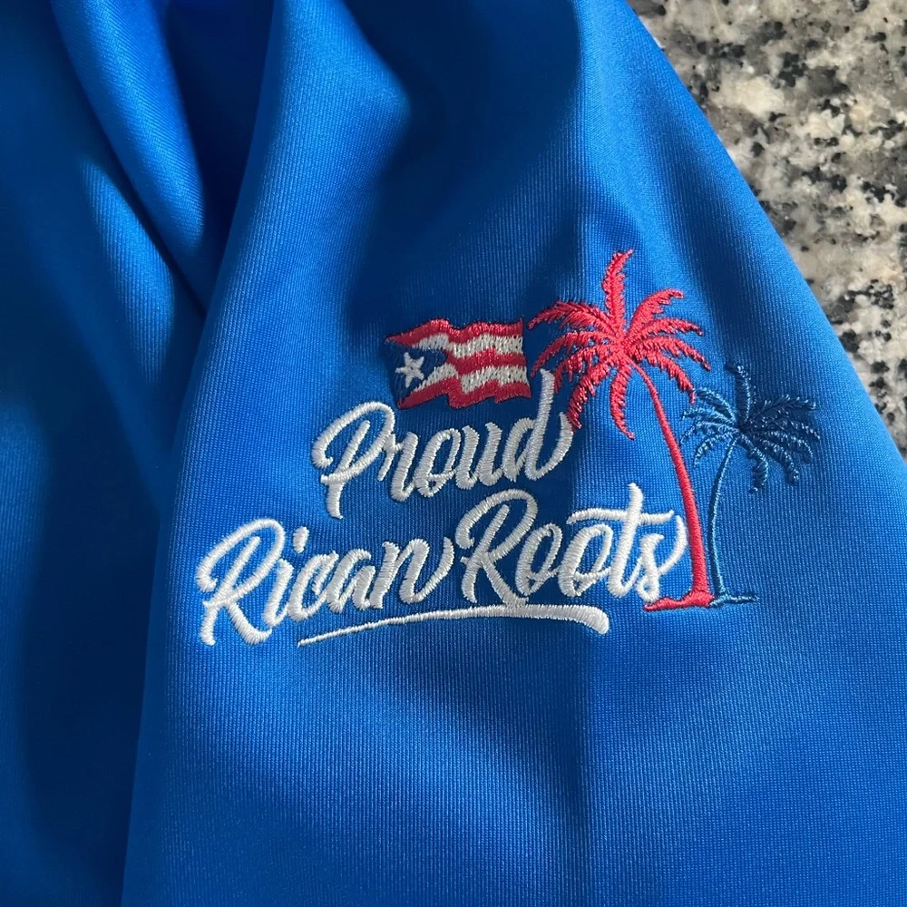 Puerto Rico Blue Baseball Athletic Zip-Up Jacket - Picture 5 of 8